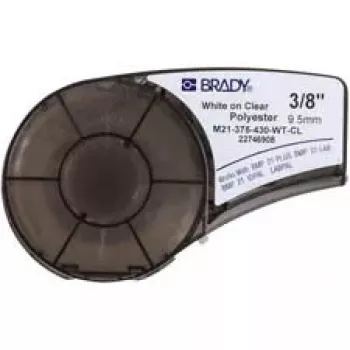 Self-adhesive printer label Brady 139748, polyester, 6.4 m × 0.953 mm, black on white