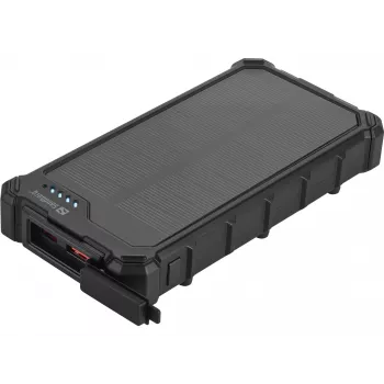 Sandberg Solar Powerbank CampLED 10000, 10000 mAh, Programmable Power Supply (PPS), 3.7 V, 15 W, Black