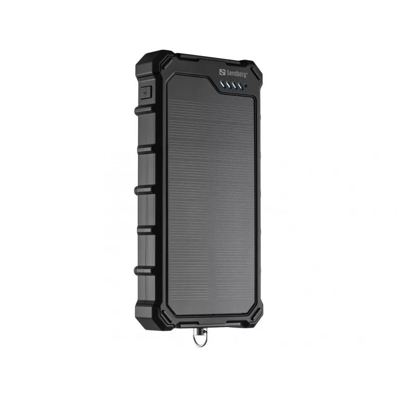 Sandberg Solar Powerbank CampLED 10000, 10000 mAh, Programmable Power Supply (PPS), 3.7 V, 15 W, Black