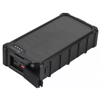 Sandberg Solar Powerbank CampLED 20000, 20000 mAh, Programmable Power Supply (PPS), 3.7 V, 15 W, Black