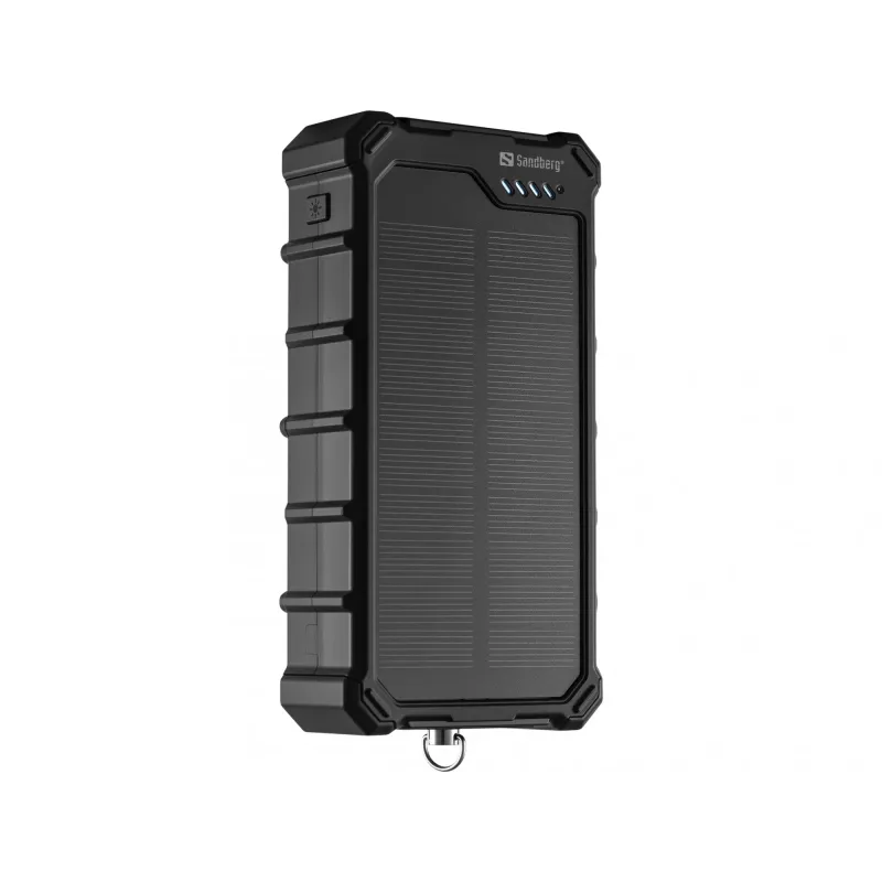 Sandberg Solar Powerbank CampLED 20000, 20000 mAh, Programmable Power Supply (PPS), 3.7 V, 15 W, Black