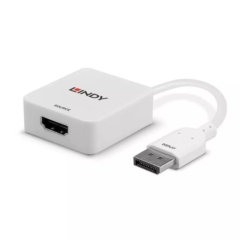 Lindy HDMI 18G to DisplayPort 1.2 Converter, 0.095 m, HDMI Type A (Standard), DisplayPort, Female, Male, Straight