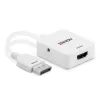 Lindy HDMI 18G to DisplayPort 1.2 Converter, 0.095 m, HDMI Type A (Standard), DisplayPort, Female, Male, Straight