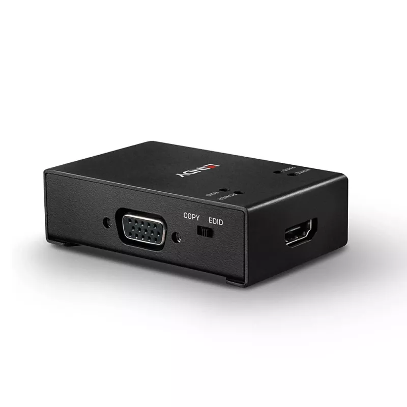 Lindy HDMI / VGA / DVI EDID Recorder, 3840 x 2160 pixels, 1920 x 1080,2560 x 1600,3840 x 2160, 18 Gbit/s, Black, Metal, HDMI