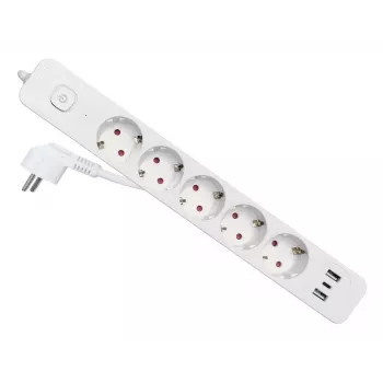 Equip 245555 power extension 2.5 m 5 AC outlet(s) Indoor White