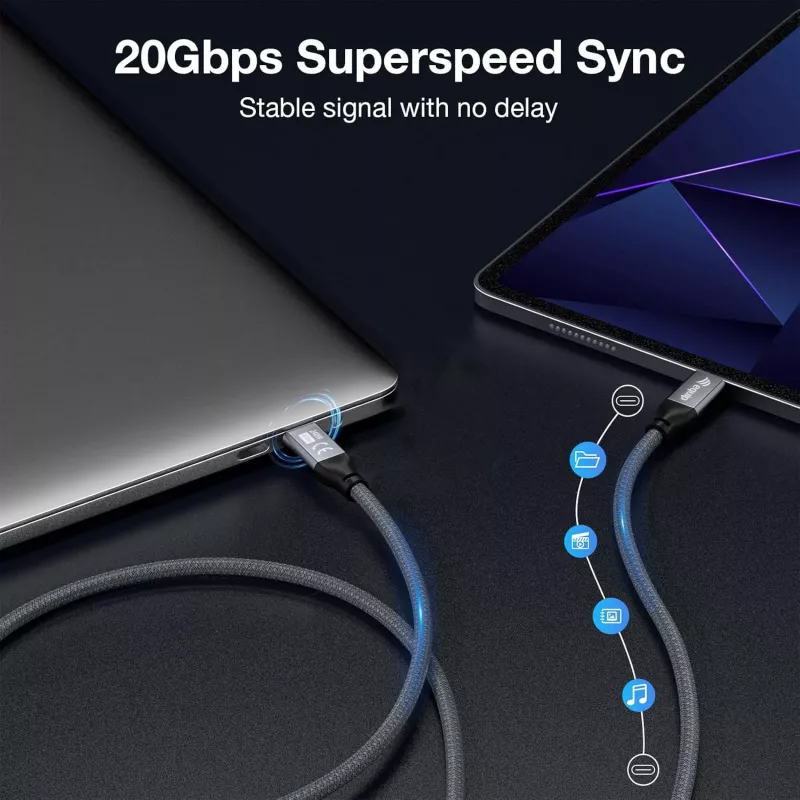 USB-C to USB-C cable EQUIP 1.0 m — USB 3.2 Gen 2x2, 20 Gbps, PD 240W, 4K/60Hz, Black