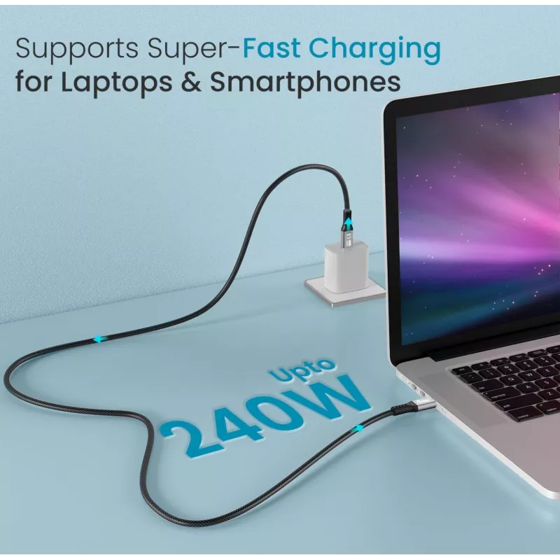 USB-C to USB-C cable EQUIP 2.0 m — USB 3.2 Gen 2x2, 20 Gbps, PD 240W, 4K/60Hz, black