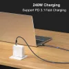 USB-C to USB-C cable EQUIP 3.0 m — USB 3.2 Gen 2x2, 20 Gbps, PD 240W, 4K@60Hz, black