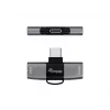Adapter USB-C OTG 2-in-1 EQUIP 133479 — 100W PD, 10Gbps, 1x USB-C to 2x USB-C, grey