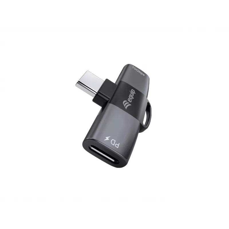 Adapter USB-C OTG 2-in-1 EQUIP 133479 — 100W PD, 10Gbps, 1x USB-C to 2x USB-C, grey