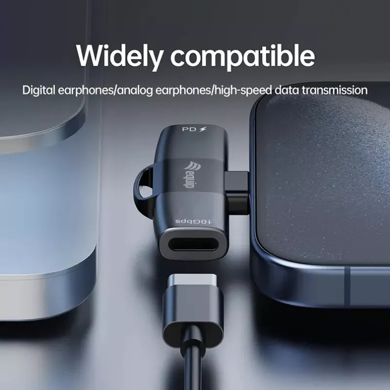 Adapter USB-C OTG 2-in-1 EQUIP 133479 — 100W PD, 10Gbps, 1x USB-C to 2x USB-C, grey