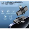 Adapter USB-C OTG 2-in-1 EQUIP 133479 — 100W PD, 10Gbps, 1x USB-C to 2x USB-C, grey