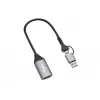 USB to HDMI adapter EQUIP 133498 (USB-C and USB-A male to HDMI, 1080p, aluminium housing, grey)