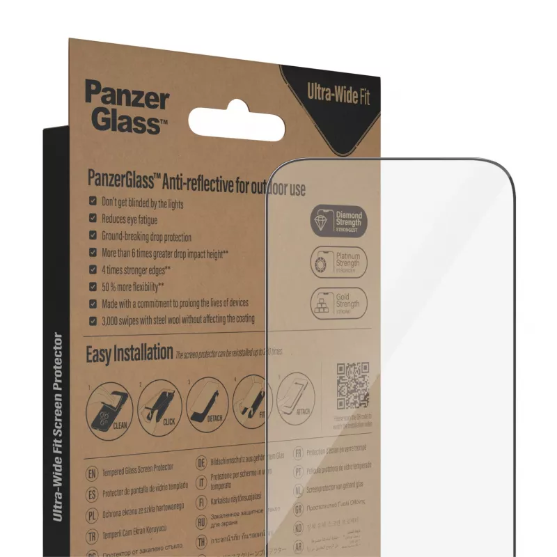 PanzerGlass ® Anti-Reflective Screen Protector iPhone 14 Pro | Ultra-Wide Fit w. EasyAligner