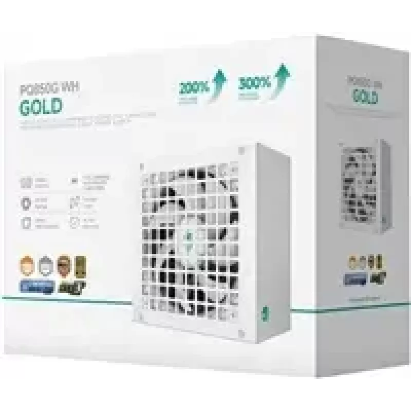 Power supply DeepCool GAMERSTORM PQ850G WH 850W, 120mm fan, Fully modular, 80+ Gold, ATX 3.1, white