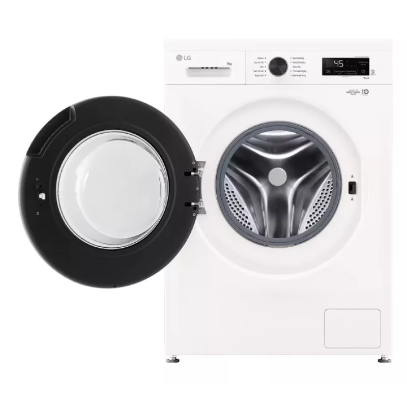Front-load washing machine LG F4X1009NWB — 9 kg, 1310 RPM, A-class, white