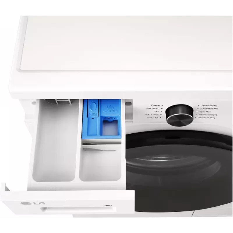 Front-load washing machine LG F4X1009NWB — 9 kg, 1310 RPM, A-class, white