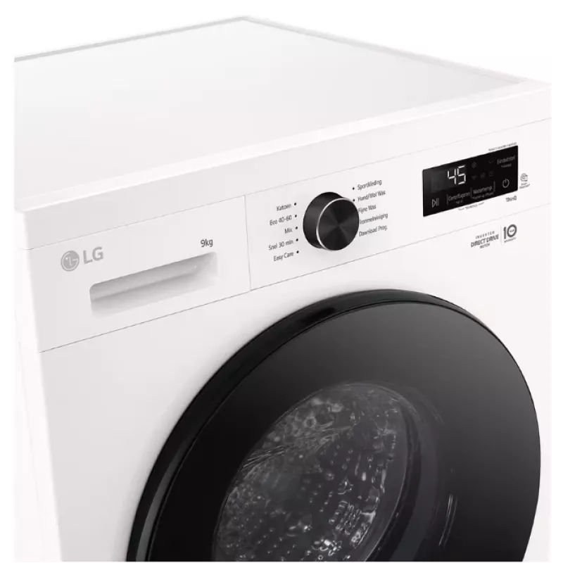 Front-load washing machine LG F4X1009NWB — 9 kg, 1310 RPM, A-class, white