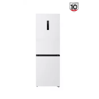 Refrigerator TCL RP340BWD1 — freestanding combi, No Frost, 223 L fridge / 117 L freezer, 185 cm, Energy class D, display, 35 dB, white