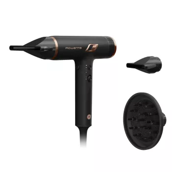 Hair dryer ROWENTA HY8310, 1700 W, ionic, 3 heat levels, 3 speeds, cool shot — Black