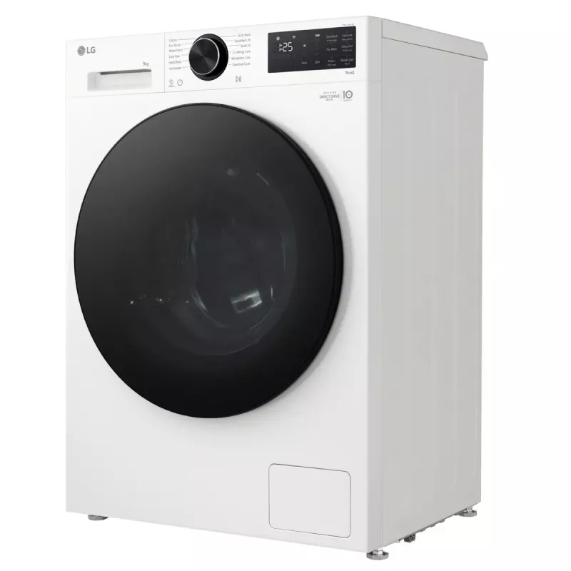 Washing machine LG F2X50S9TWB, front-load, 9 kg, 1170 RPM, A energy, 600×535×850 mm, white