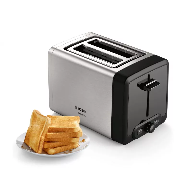 Bosch TAT4P420 toaster 2 slice(s) 970 W Black, Stainless steel