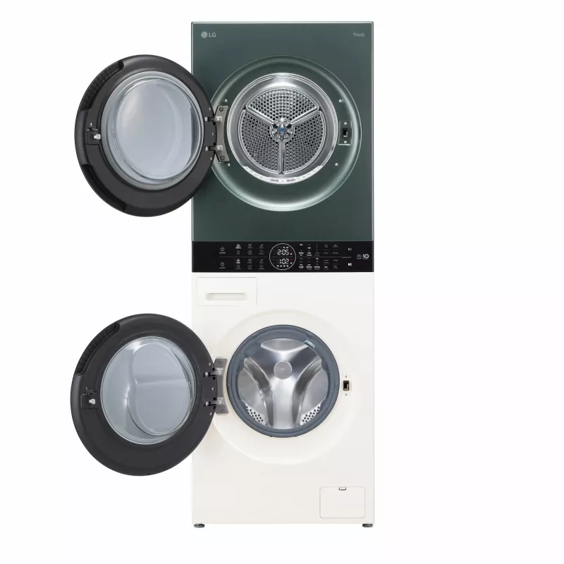 Washer dryer LG WT1210EGF freestanding front-load, 22 kg, 1400 RPM, Green/White