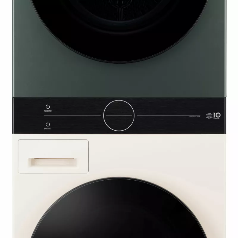 Washer dryer LG WT1210EGF freestanding front-load, 22 kg, 1400 RPM, Green/White