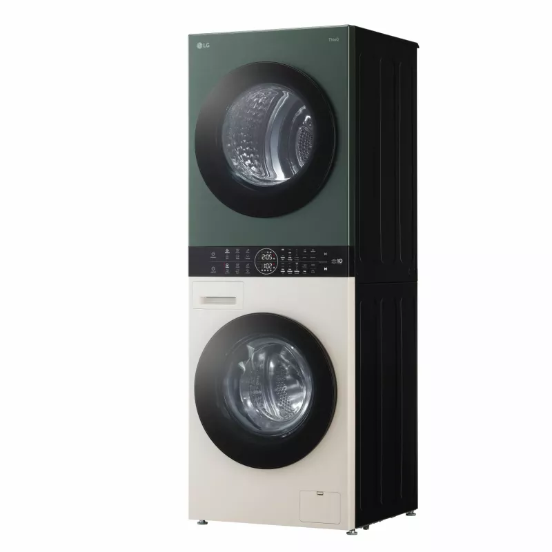 Washer dryer LG WT1210EGF freestanding front-load, 22 kg, 1400 RPM, Green/White