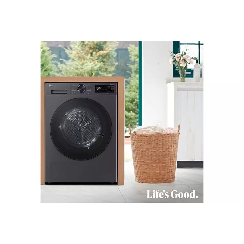 LG RHX5009TBB tumble dryer Freestanding Front-load 9 kg Graphite