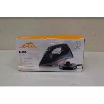 Steam iron ETA Kiara ETA127690000, ceramic soleplate, 2200 W, 220 ml water tank, 40 g/min continuous steam, 90 g/min boost, black