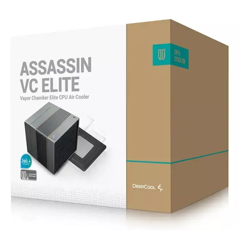 CPU Air Cooler DeepCool ASSASSIN VC ELITE, 120/140 mm fans, FDB, 147×144×164 mm, Black