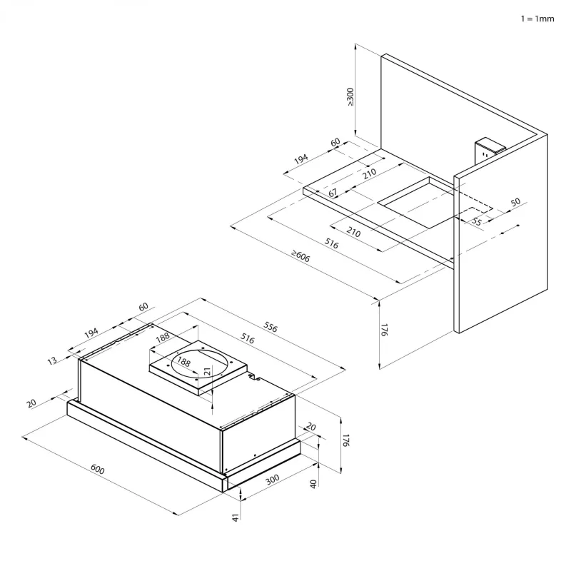 Candy CBT625/2X/1 Semi built-in (pull out) Stainless steel 332.1 m³/h