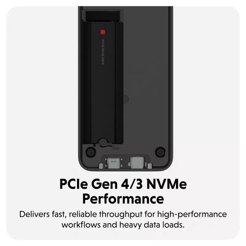 SSD enclosure Hyper HD2500GL for M.2 PCIe SSD (USB4 Gen4, USB‑C) Black