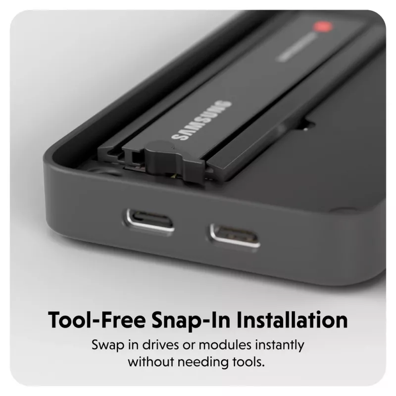 SSD enclosure Hyper HD2500GL for M.2 PCIe SSD (USB4 Gen4, USB‑C) Black
