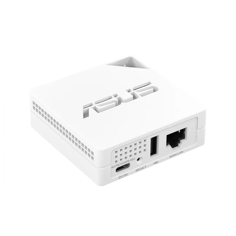 Portable wireless router ASUS RT-AX50 Go, Dual-band 2.4/5 GHz, Wi‑Fi 6 (802.11ax), 1501 Mbps, white
