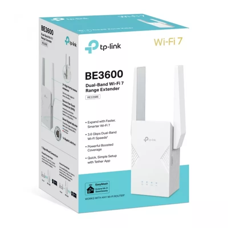 WiFi Extender TP-Link RE225BE 2.4GHz/5GHz Wi-Fi 7