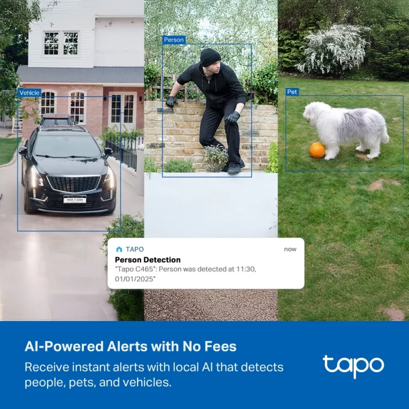 TP-Link Tapo Enhanced AI Solar Security Camera Ultra, Wireless, Bullet, Wi-Fi, Outdoor, 850 nm, 512 GB