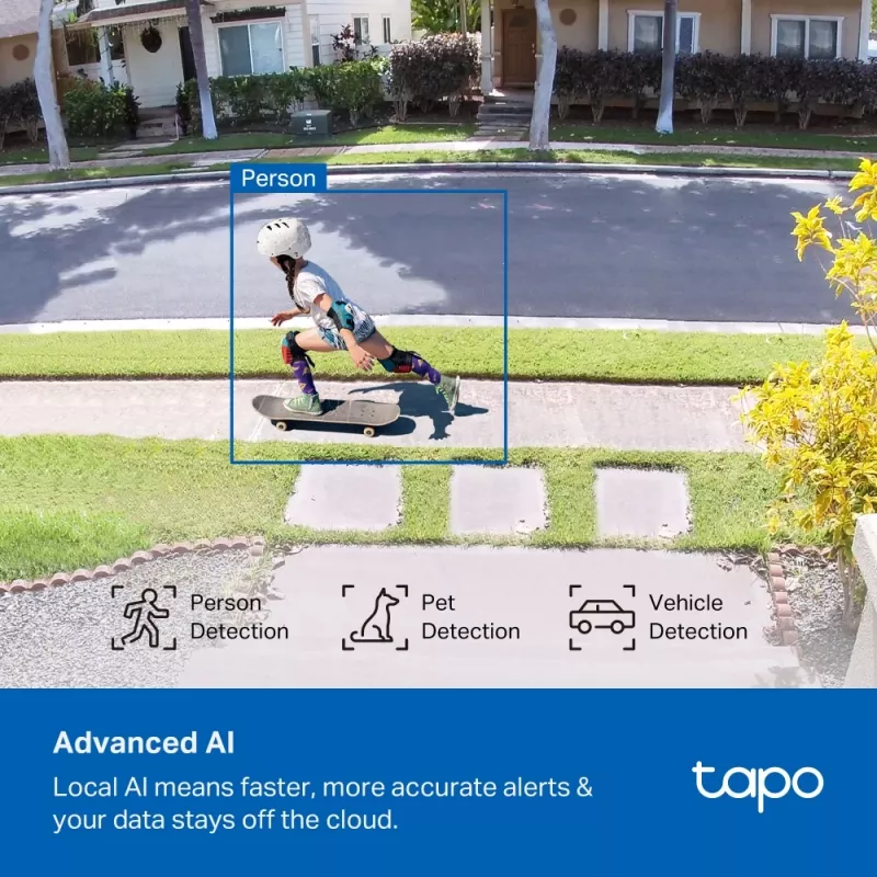 TP-Link Tapo Enhanced AI Solar Security Camera Ultra, Wireless, Bullet, Wi-Fi, Outdoor, 850 nm, 512 GB