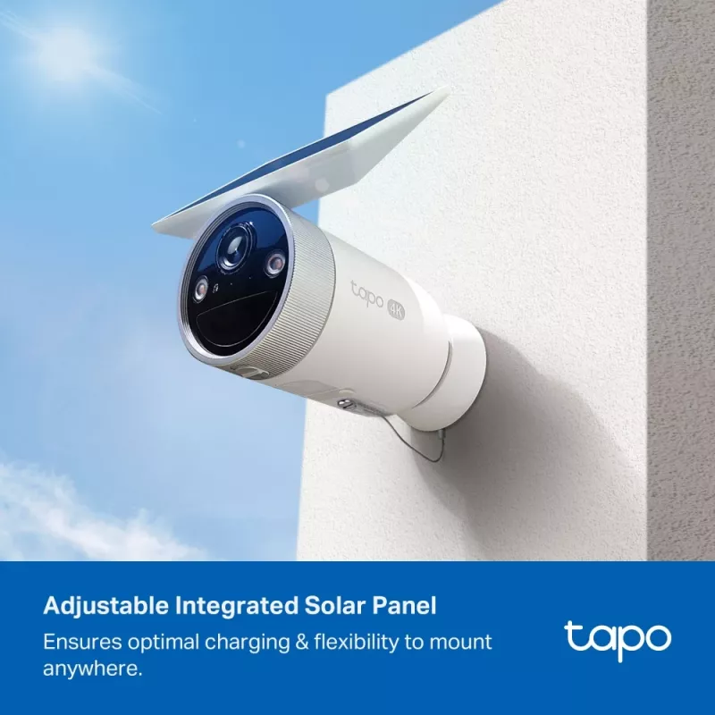 TP-Link Tapo Enhanced AI Solar Security Camera Ultra, Wireless, Bullet, Wi-Fi, Outdoor, 850 nm, 512 GB