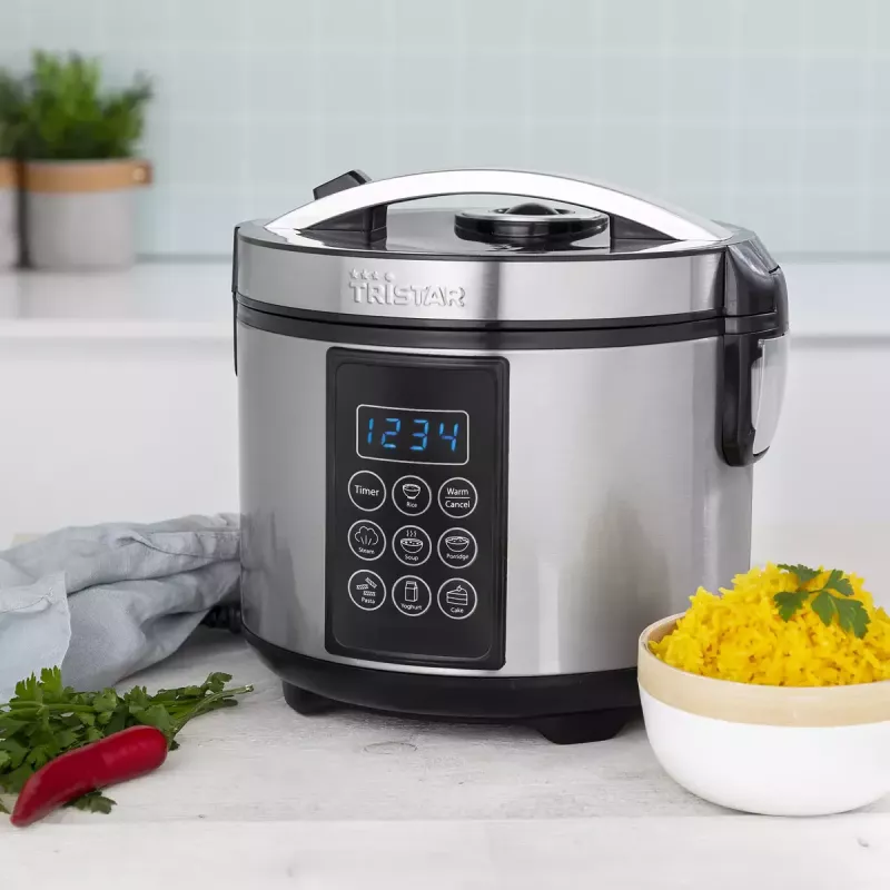 Multicooker Tristar RK-6132 — 1.5 L, 500 W, 7 auto programs, LCD, stainless steel/black