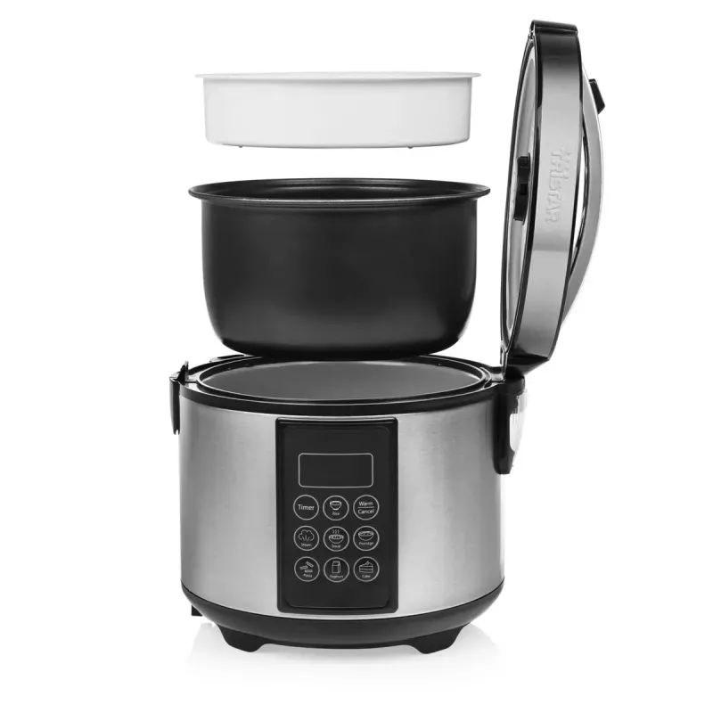 Multicooker Tristar RK-6132 — 1.5 L, 500 W, 7 auto programs, LCD, stainless steel/black