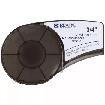 Self-adhesive printer label Brady M21-750-595-BK — vinyl, black, 1.91 cm x 6.4 m