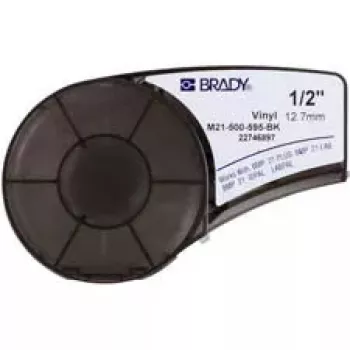 Printer self-adhesive label Brady 139742 — acrylic/vinyl, 1.27 cm × 6.4 m, black on white