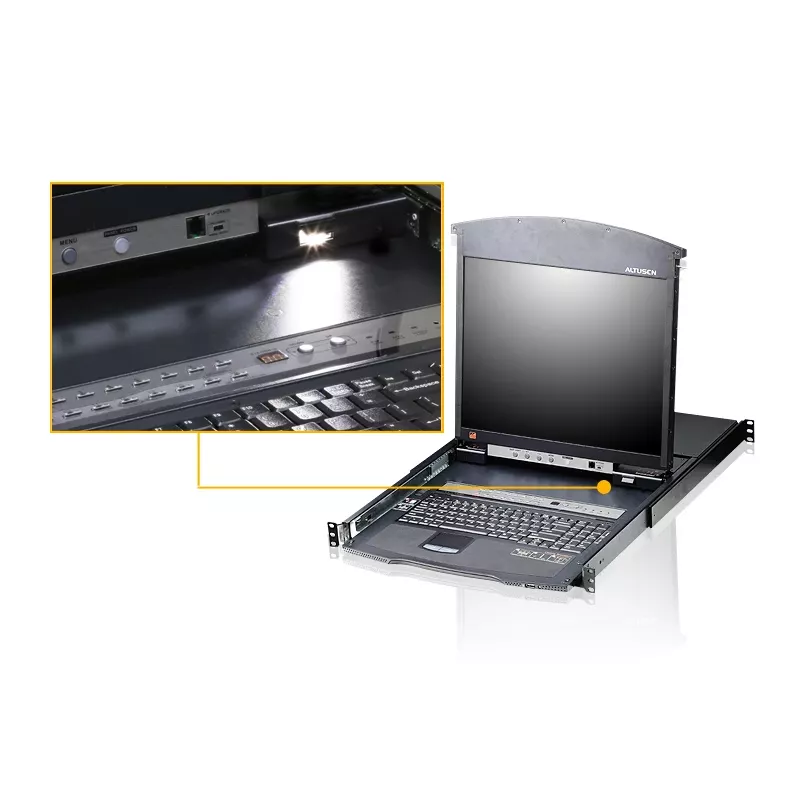ATEN KL1516AN rack console 48.3 cm (19 inch) 1280 x 1024 pixels Metal Black 1U
