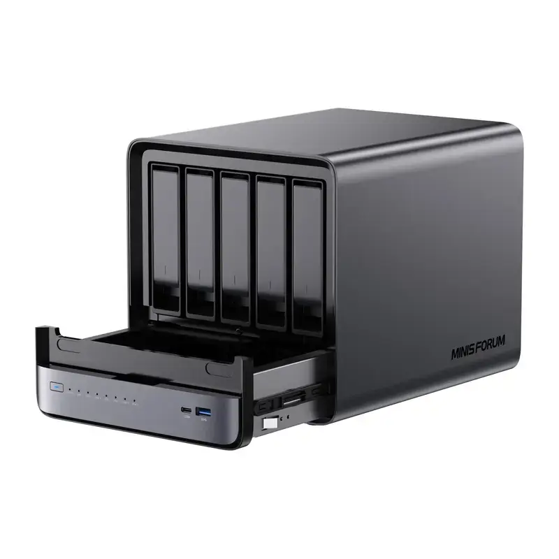 Mini-PC Minis Forum NAS N5 Pro AMD Ryzen AI 9 HX Pro 370, 32GB RAM, 128GB storage