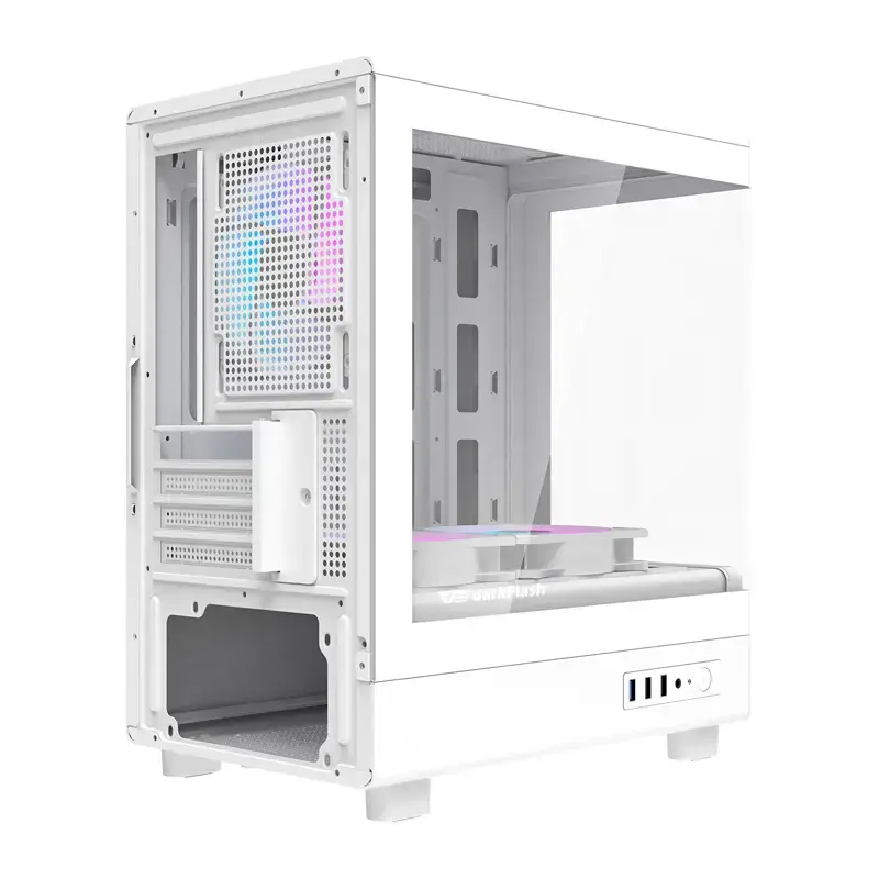 Darkflash computer case DB330M White v2 with three preinstalled fans, micro-ATX/mATX support
