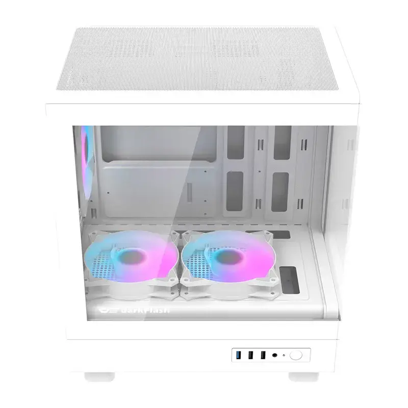 Darkflash computer case DB330M White v2 with three preinstalled fans, micro-ATX/mATX support
