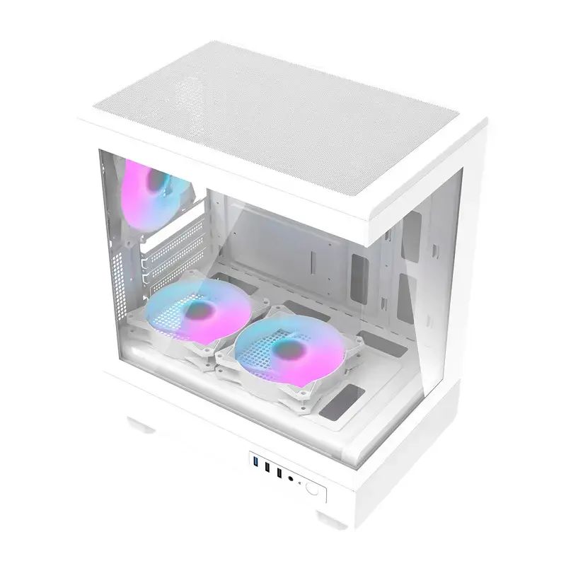 Darkflash computer case DB330M White v2 with three preinstalled fans, micro-ATX/mATX support