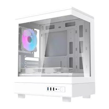 Darkflash computer case DB330M White v2 with three preinstalled fans, micro-ATX/mATX support